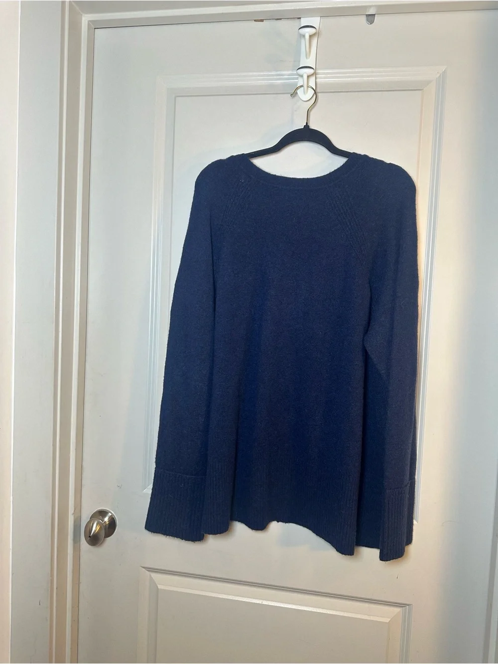 J. Crew Merino Wool Alpaca Blend Super Soft V- Neck Blue Sweater, Size 2X
